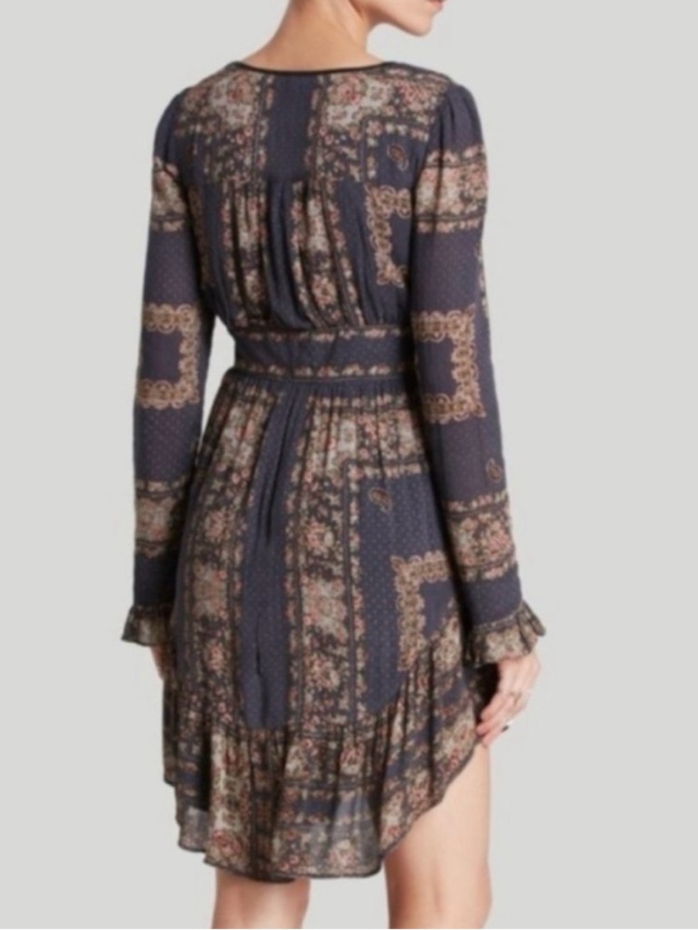 Free People Bridgette Boho Floral Patchwork Peasant Dress - Picture 2 of 10